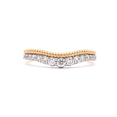 Curved Diamond Enhancer Band in Two-Tone Gold by Allison Kaufman