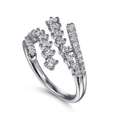 Gabriel & Co. White Gold Diamond Crossover Ring