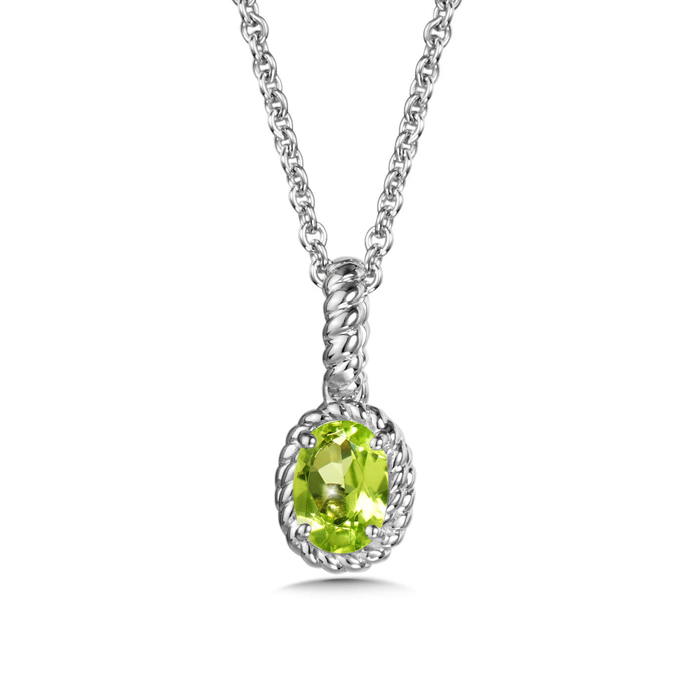 Silver Peridot Halo Pendants LVP708-PE