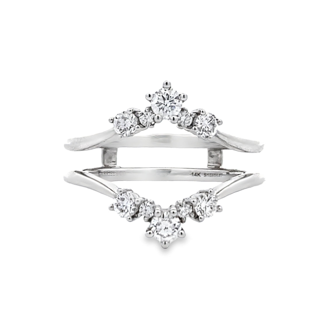 Round Diamond Ring Guard in White Gold by Gabriel NY