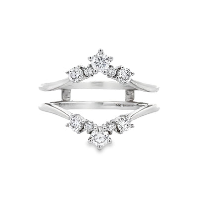 Round Diamond Ring Guard in White Gold by Gabriel NY