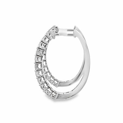 14 KT White Gold 1 CTW Diamond Hoop Earrings JX5051-B14W