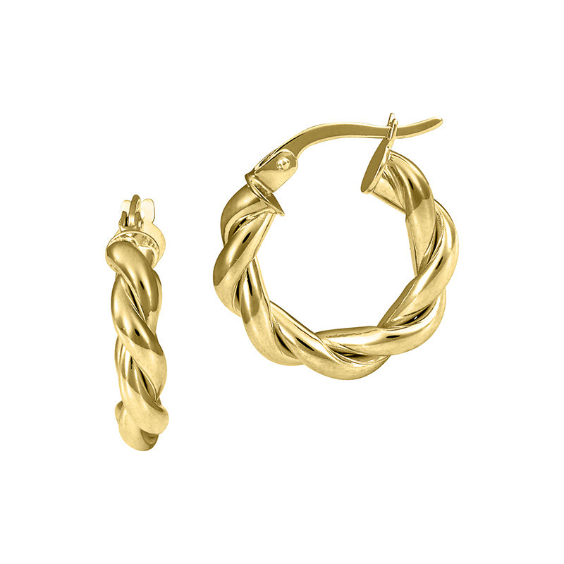 Double Twisted Hoops in Yellow Gold