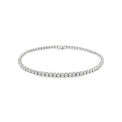 Diamond Line Tennis Bracelet in White Gold