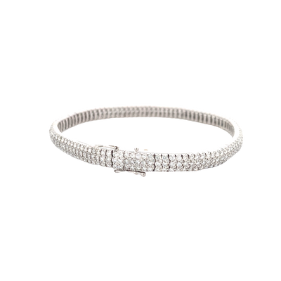 Multi Row Diamond Bracelet in White Gold by Simon G