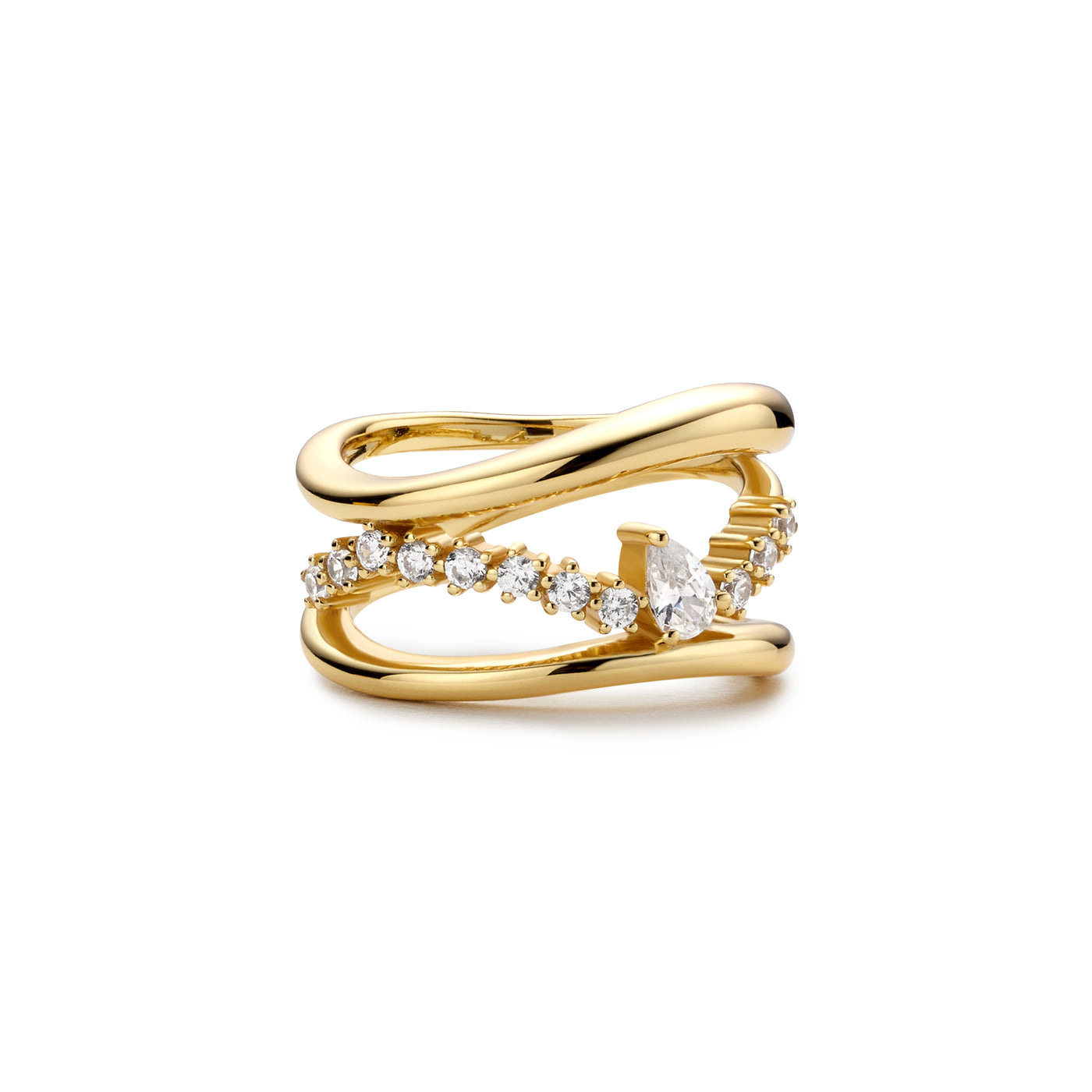 Miss Twinkle Sparkle Ring in Yellow Gold by Ania Haie