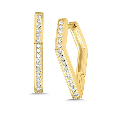 Diamond Geometric Earrings in Yellow Gold