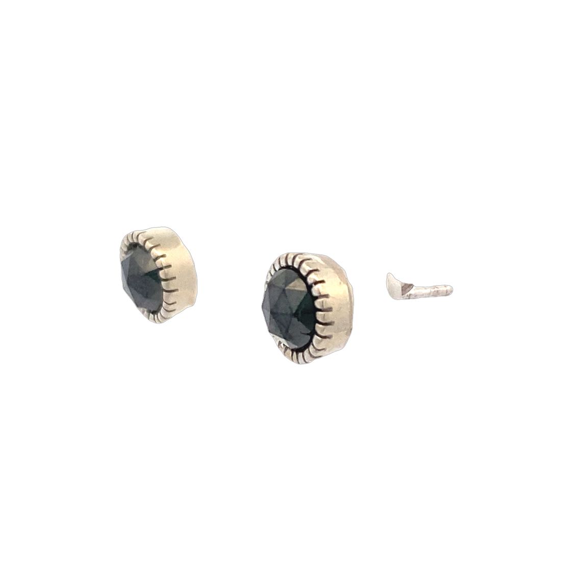 BCJ Estate Jewelry White Gold Black Diamond Studs