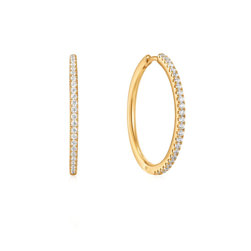 Glam Hoop Earrings in Yellow Gold by Ania Haie