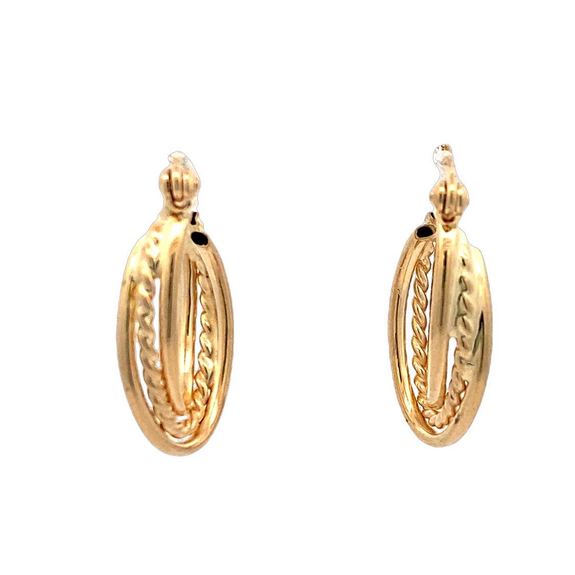 Estate Fancy Hoop Earrings in Yellow  Gold