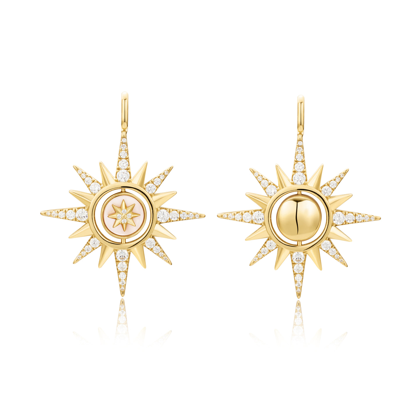 Reversable Supernova Charm in Yellow Gold by Ania Haie