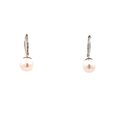 Beeghly & Co. 14 KT White Gold Pearl Drop Earrings