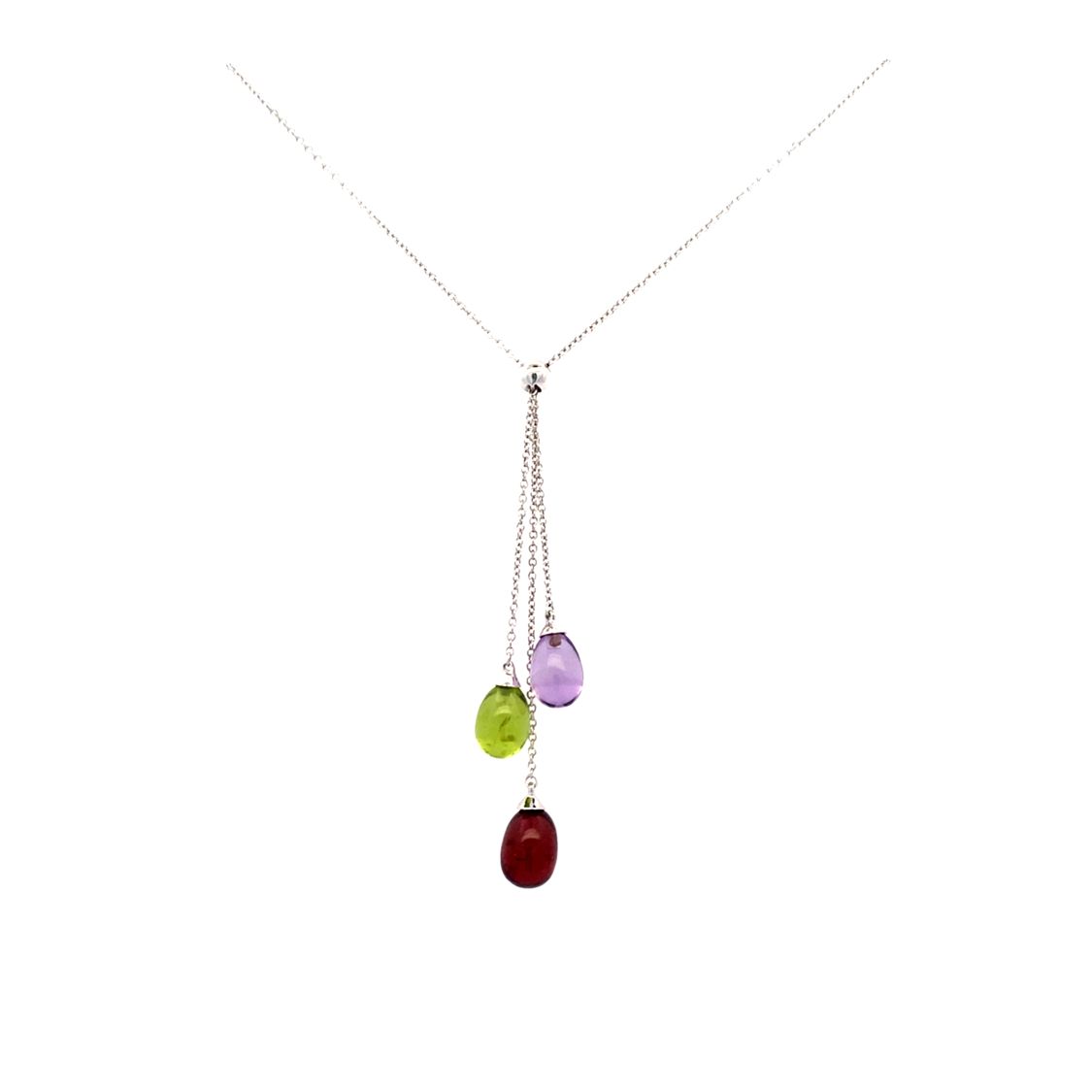 Estate Rainbow Drop Necklace in White Gold by Tiffany & Co.