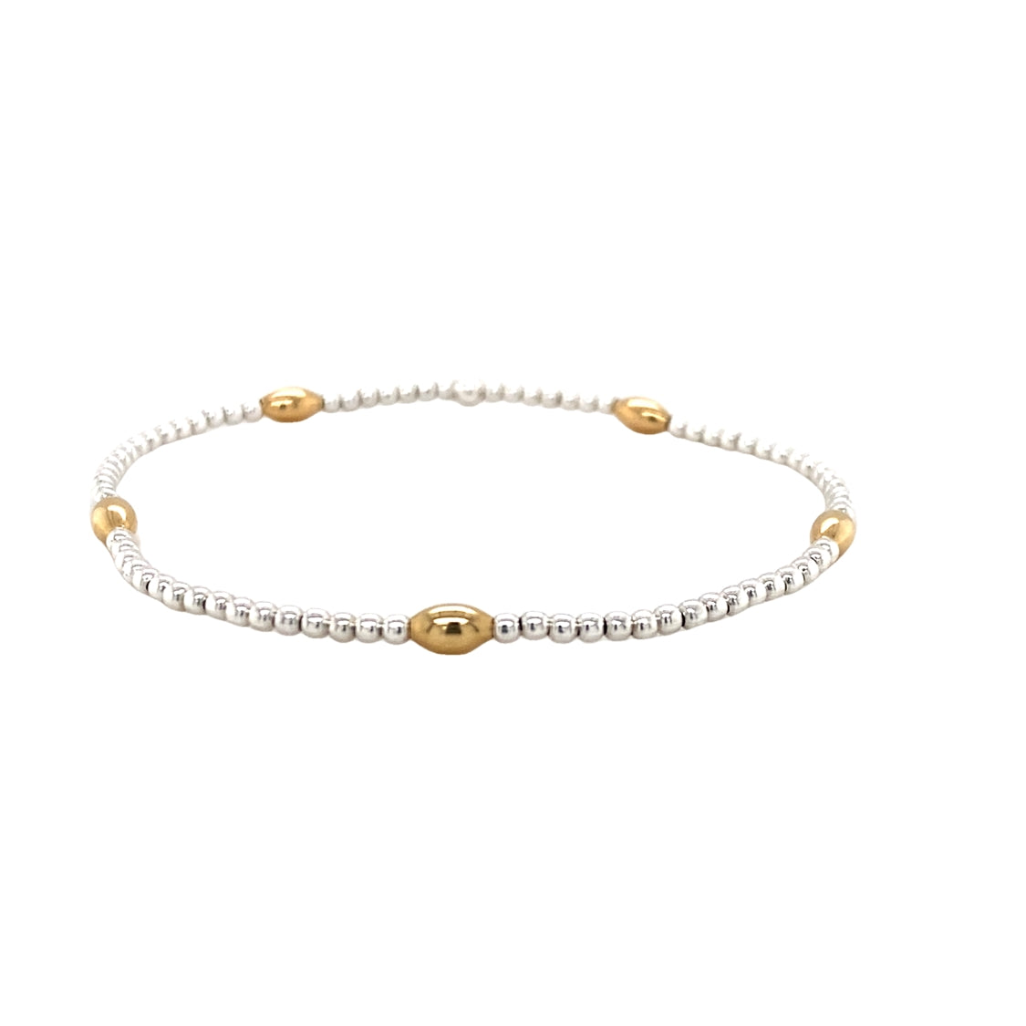 Orzo Pettern Beaded Bracelet in Two-TOne GOld by Karen Lazar