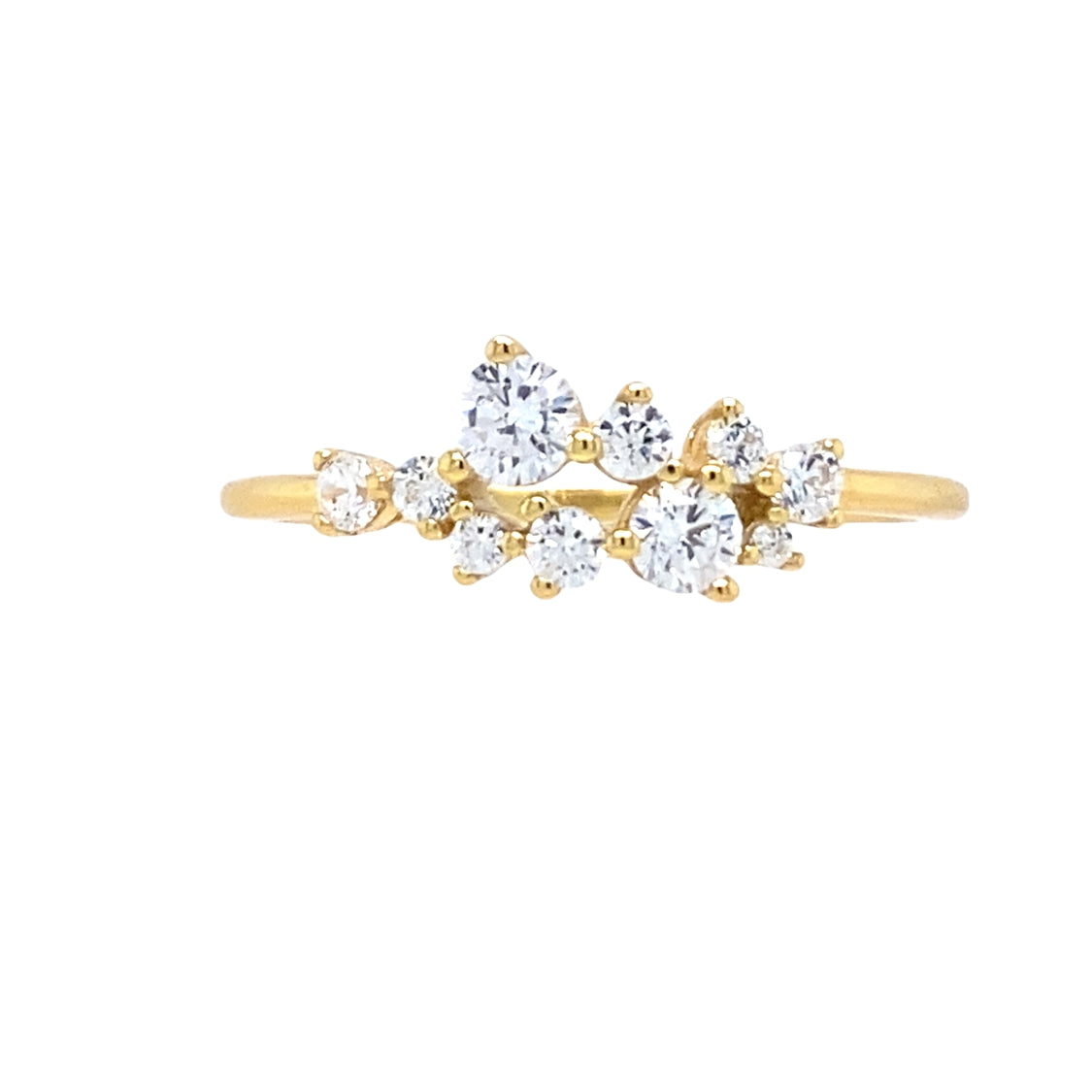 Scattered CZ Floral Ring in Yellow Gold by Ania Haie