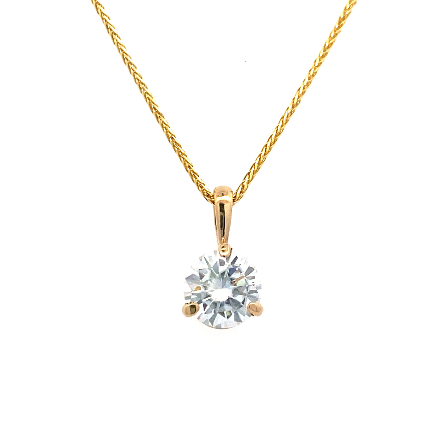 Beeghly & Co. Yellow Gold Solitaire Moissanite Pendant