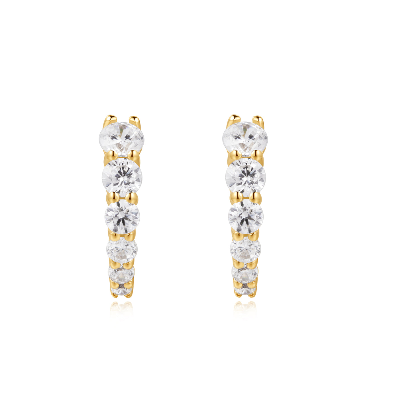 Ania Haie Yellow Gold Gradiant Pave Huggies