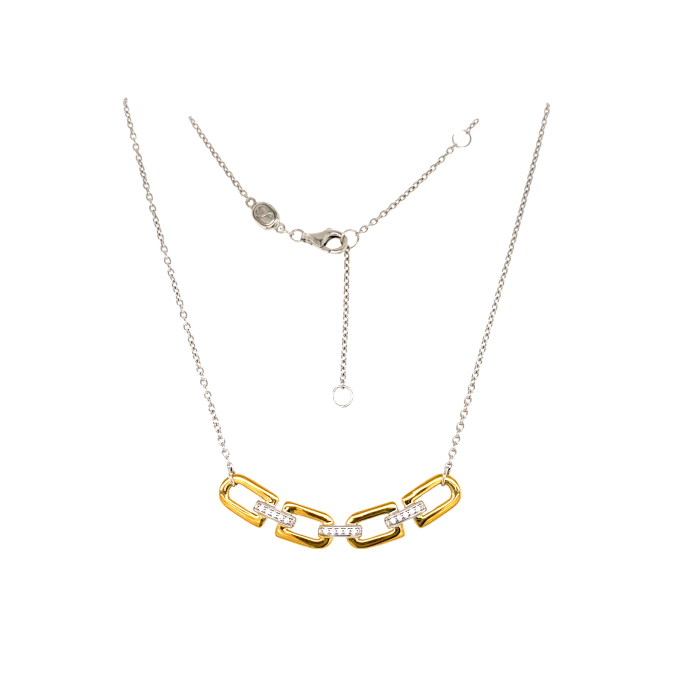 Fancy Link Necklace in Two-Tone Gold by Ti Sento Milano