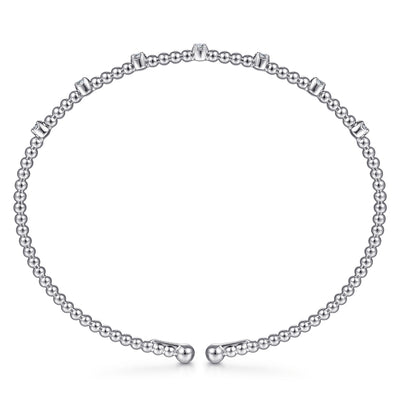 Seven Station Diamond Bujukan Bangle in White Gold by Gabriel NY