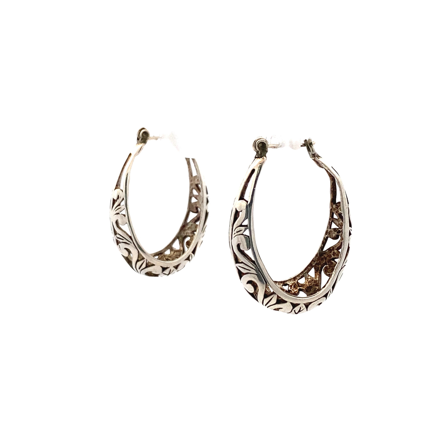 BCJ Estate Jewelry Silver Hoop Earrings