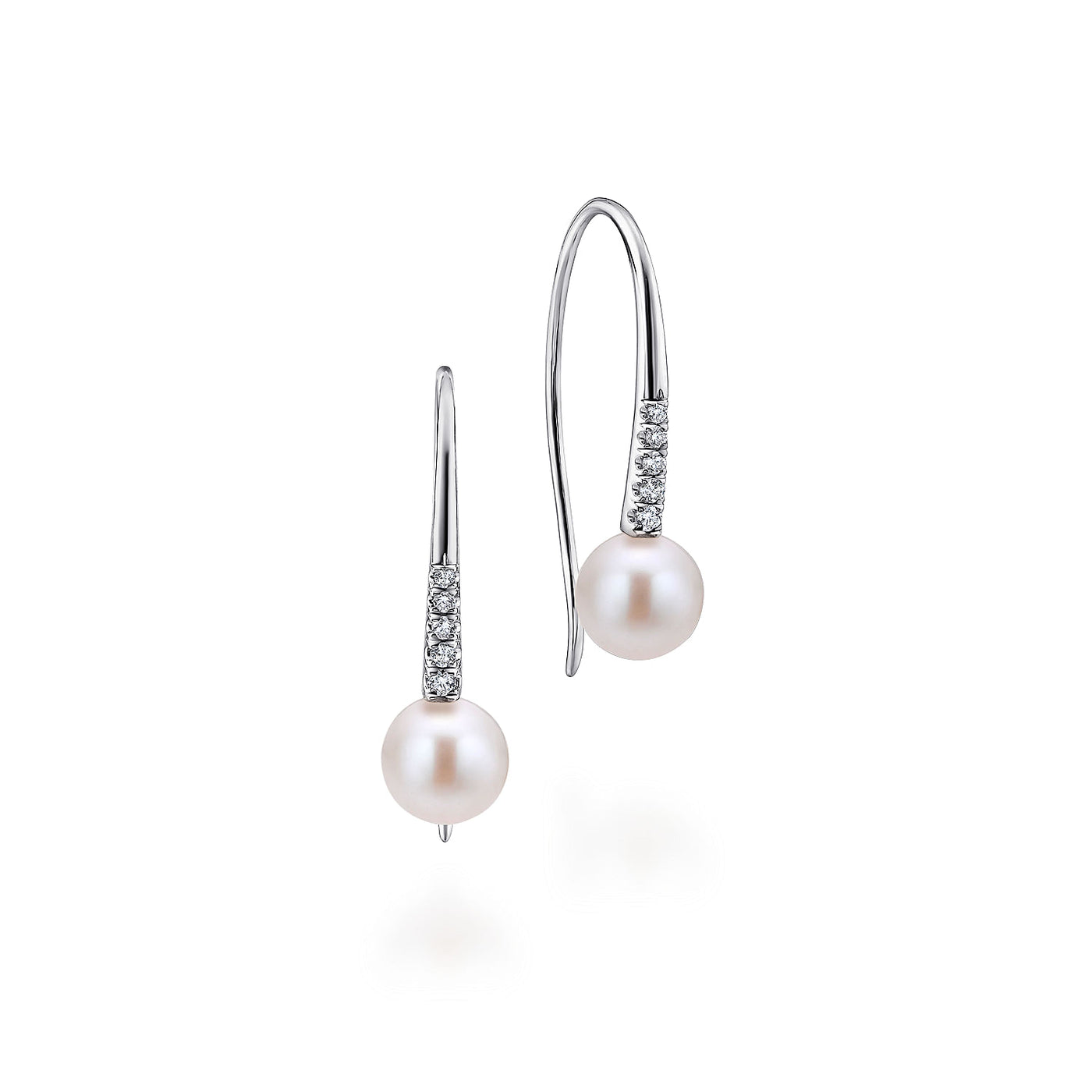 Gabriel & Co. White Goldt Drop Earrings Pearl Earrings