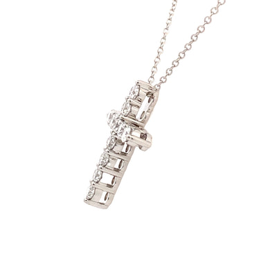 White Gold Lab Grown DIamond Cross Pendant