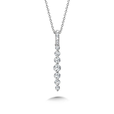 Linear Diamond Pendant in White Gold