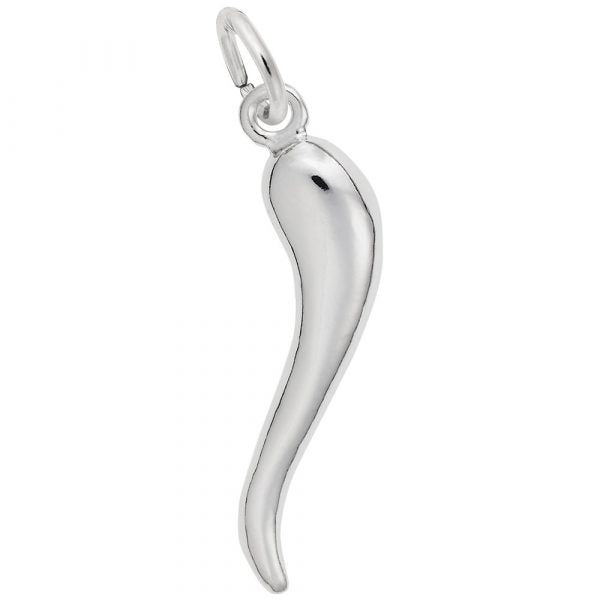 Italian Horn Charm in SIlver