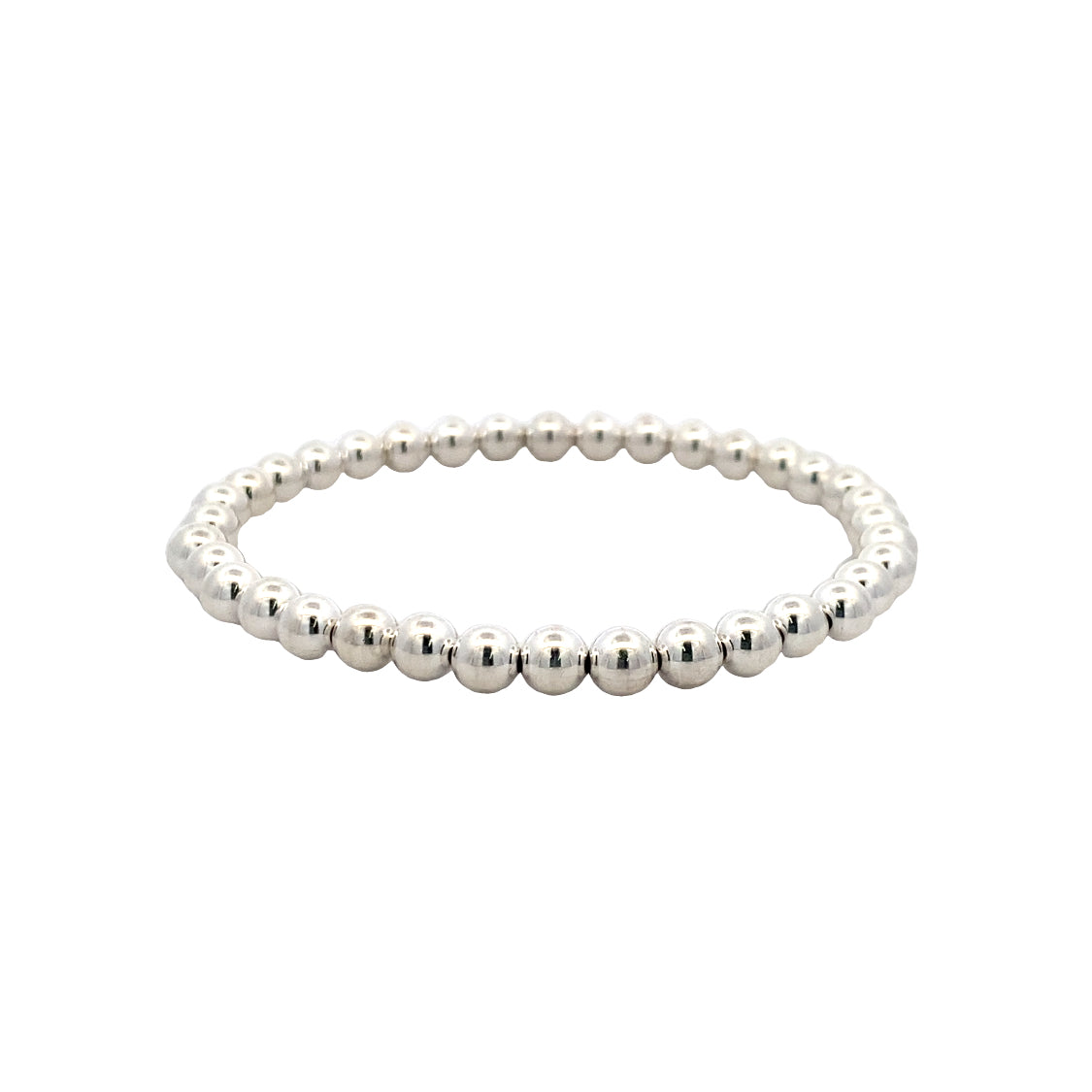 5mm Stretch Beaded Bracelet in Silver by Karen Lazar