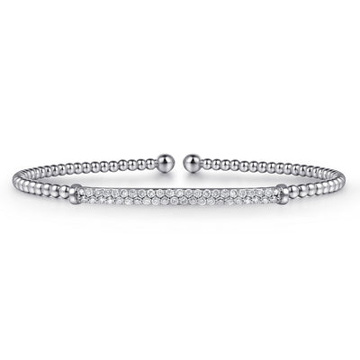 Two Row Diamond Bar Bracelet in White Gold by Gabriel NY