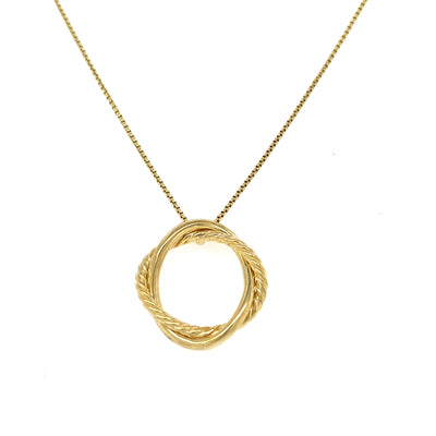 Estate David Yurman Entwined Circle Pendant in Yellow Gold