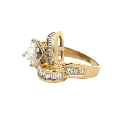 Estate Contemporary Style Diamond Ring in Yellow Gold