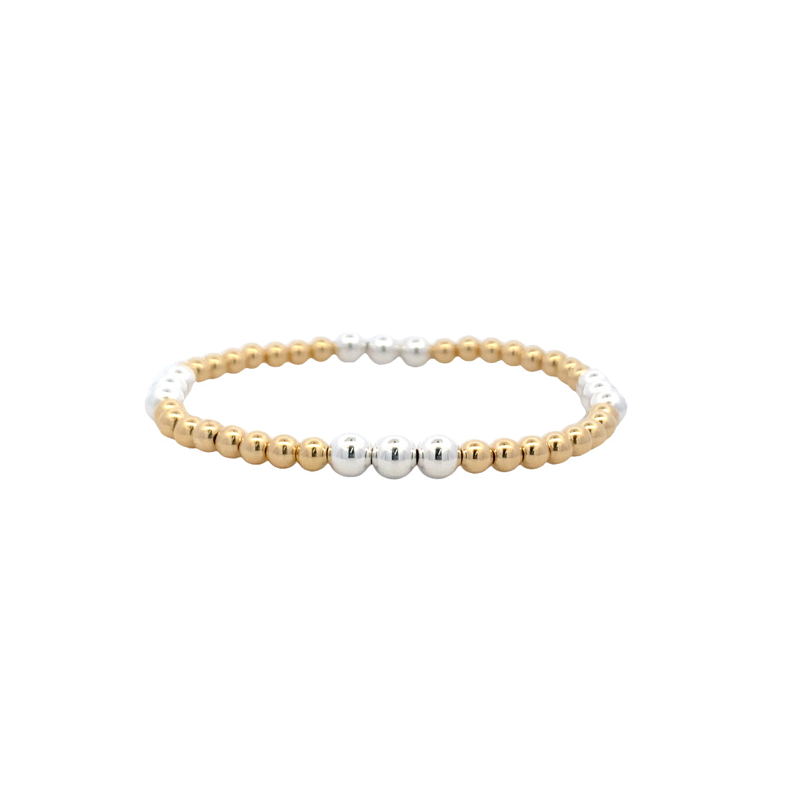 4mm Expandable Bead Bracelet in Two-Tone Gold by Karen Lazar