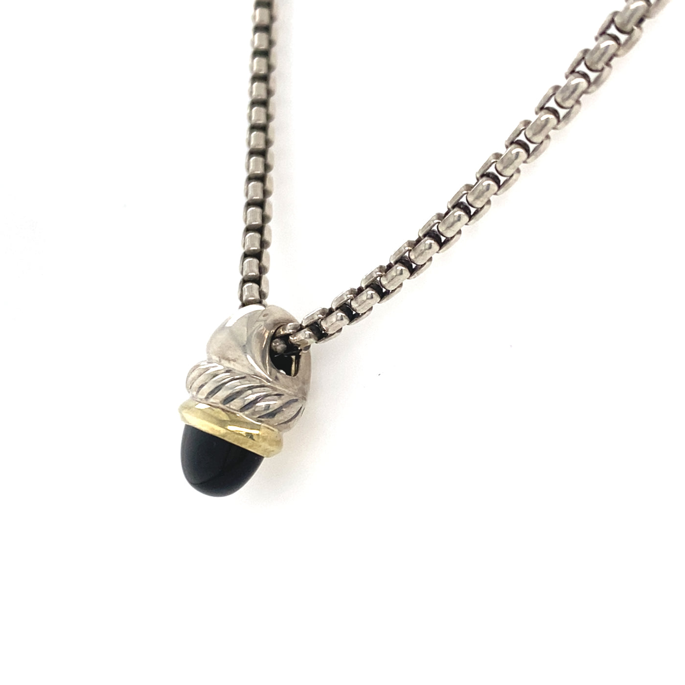 Estate David Yurman Onyx Pendant inTwo-Tone Gold