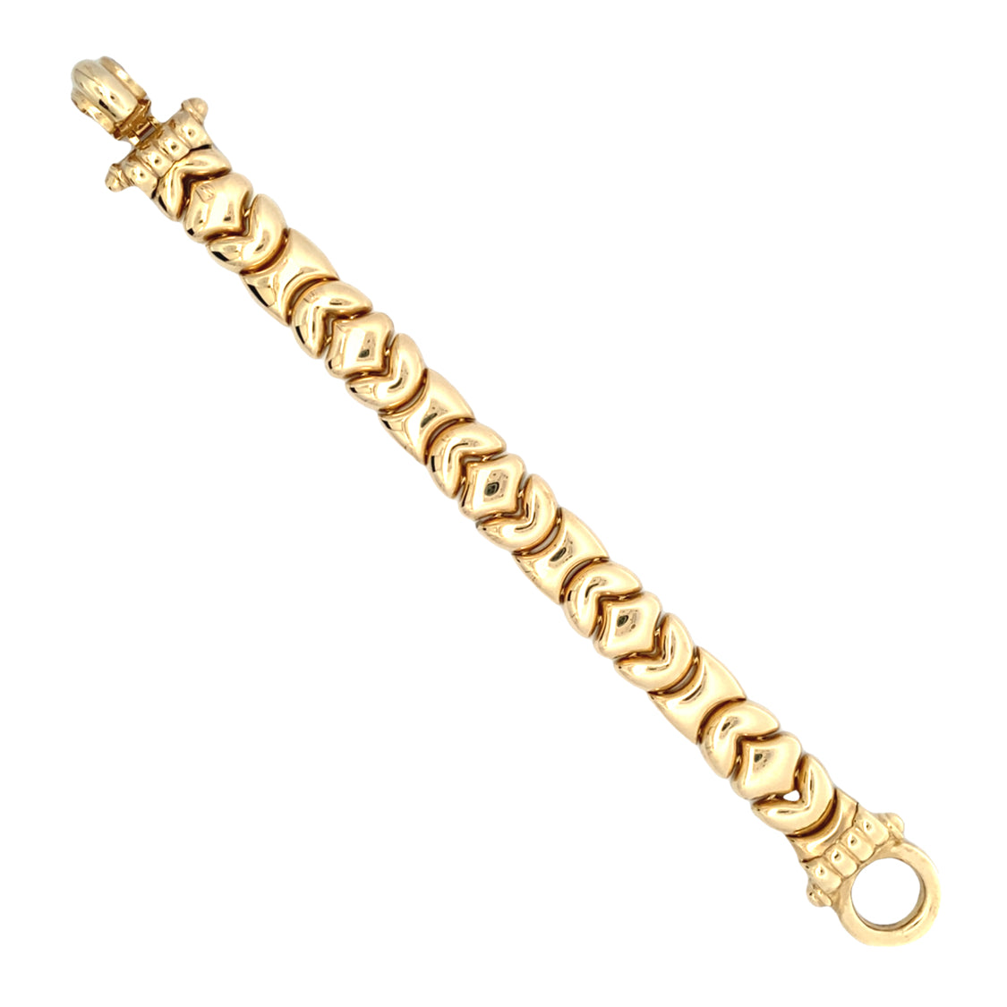 Estate Fancy Link Bracelet in Yellow Gold