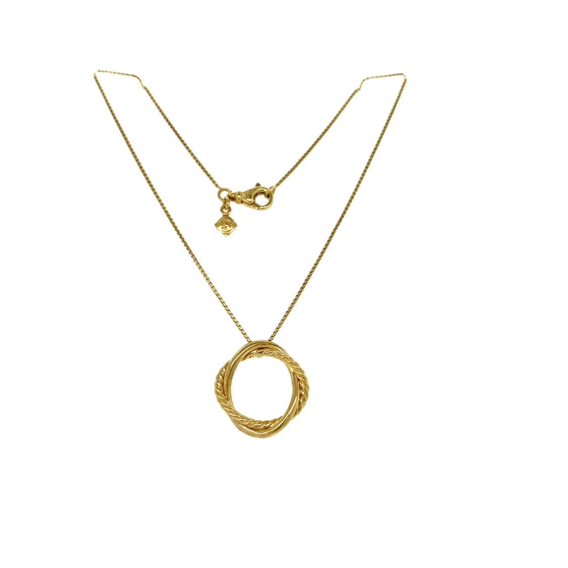 Estate David Yurman Entwined Circle Pendant in Yellow Gold