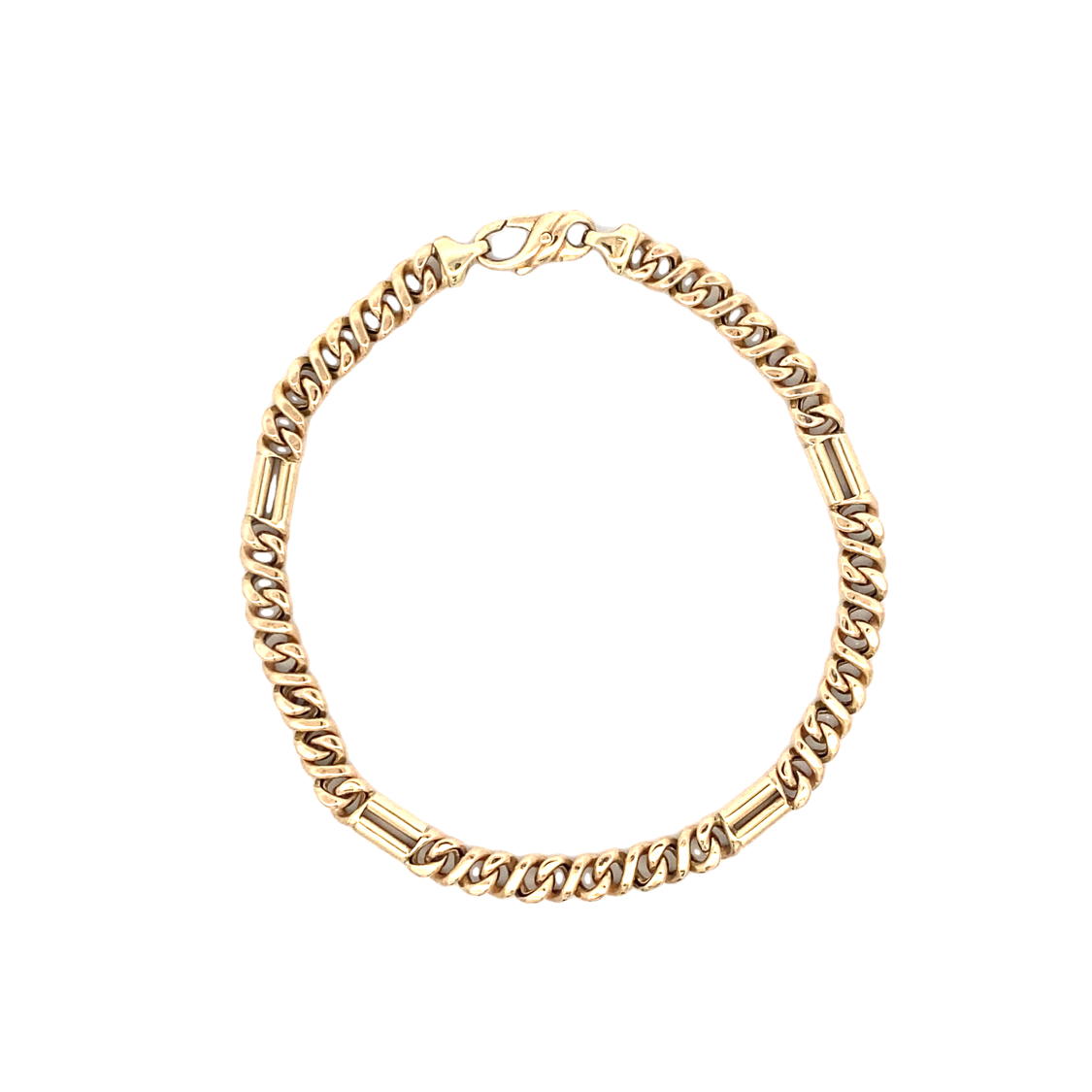 Estate Fancy Link Bracelet in Yellow Gold