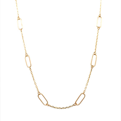 Fancy Link Chain Necklace in Yellow Gold