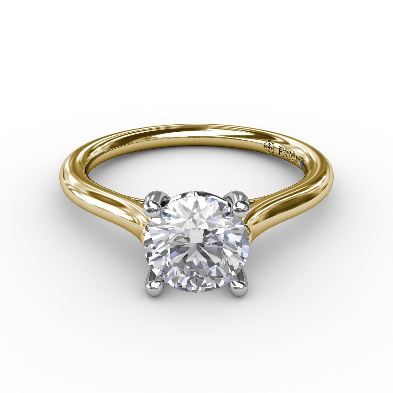 FANA 14KT Yellow Gold Solitaire Diamond Engagement Ring S4014/YG 1.5CT