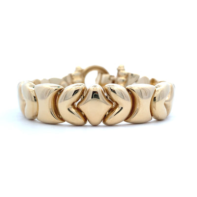 Estate Fancy Link Bracelet in Yellow Gold