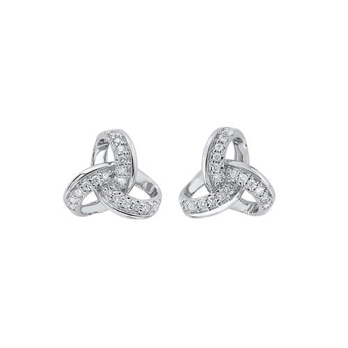 10 KT White Gold Diamond Knot Earrings ER28825-1WSC