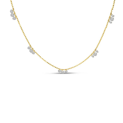 Diamond Station Necklace in Yellow Gold