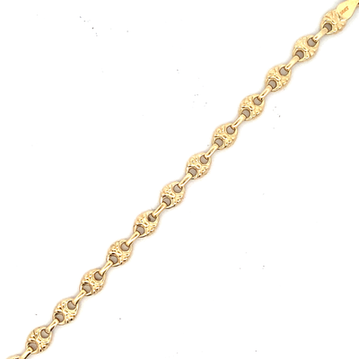 Estate Fancy Link Bracelet in Yellow Gold