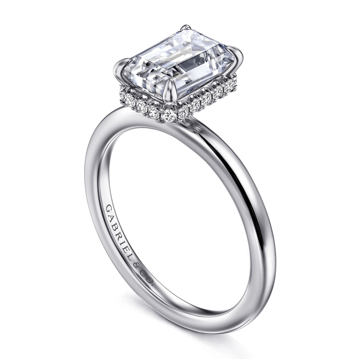 Gabriel & Co. White Goldt Halo Round Diamond Engagement Ring