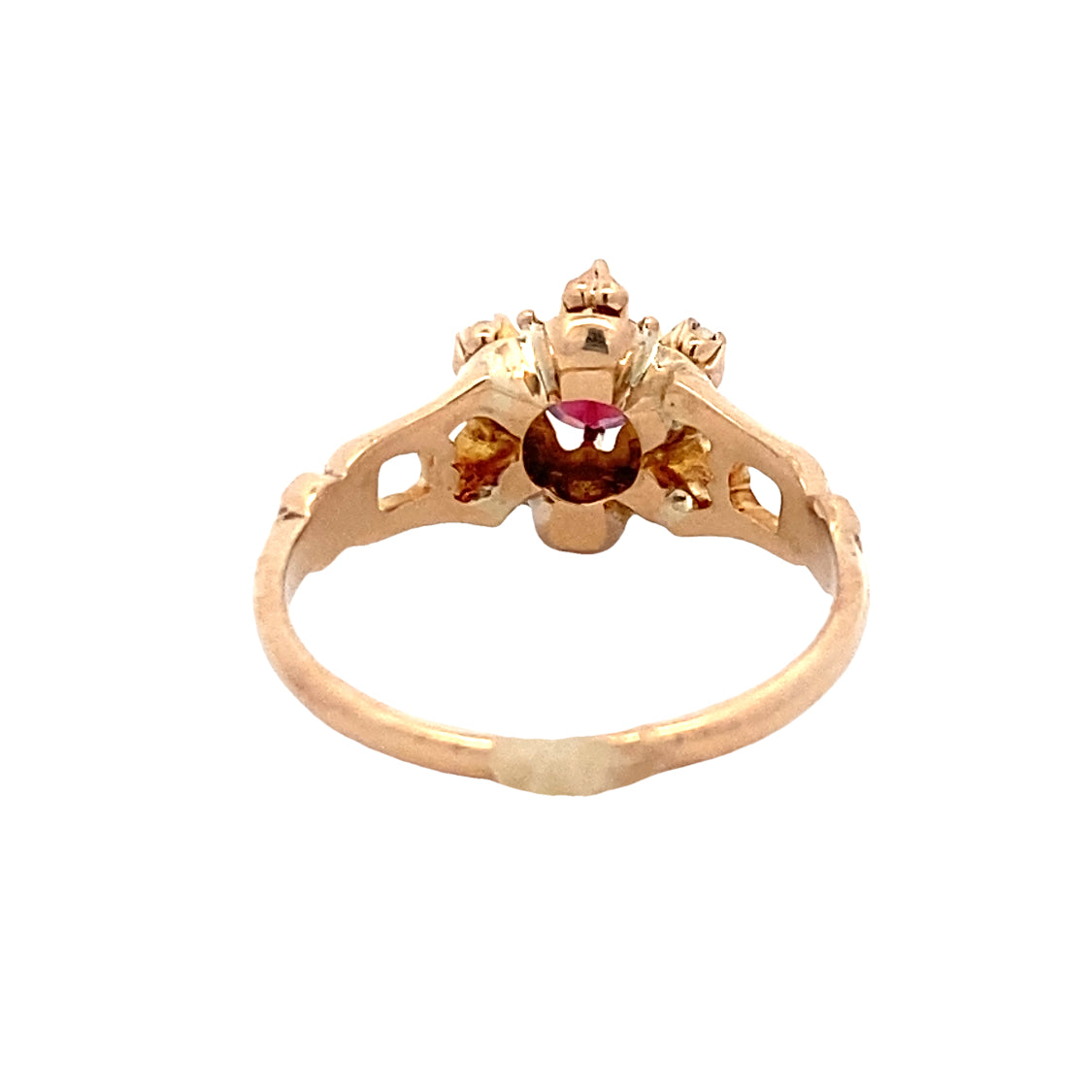 Estate Yellow Gold Garnet Vintage Inspired Ring