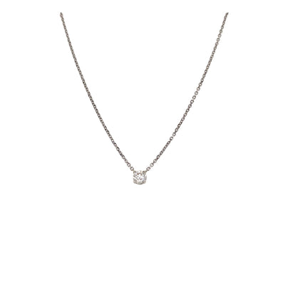 Diamond Solitaire Necklace in White Gold By B&C