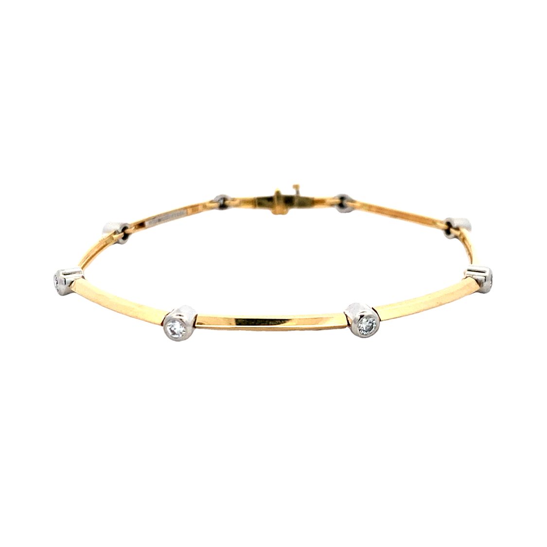 Estate Tiffany & Co. Diamond Station Bracelet in Yellow Gold