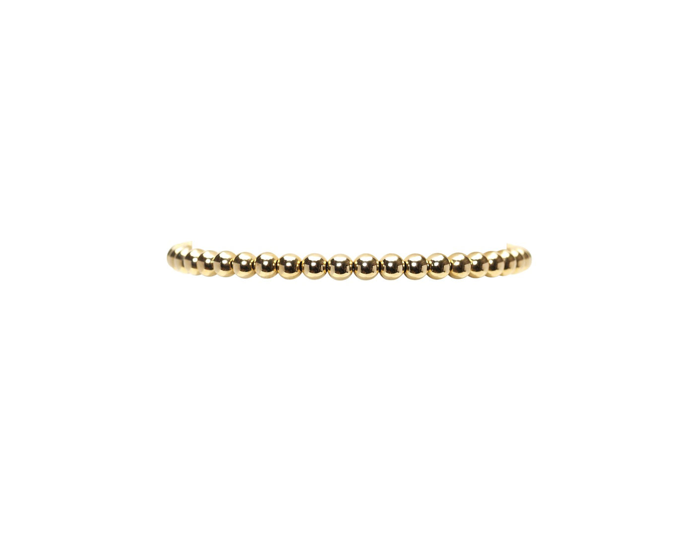 4mm Stretch Beaded Bracelet in Yellow Gold by Karen Lazar