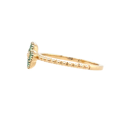 Floral Emerald Ring in Yellow Gold