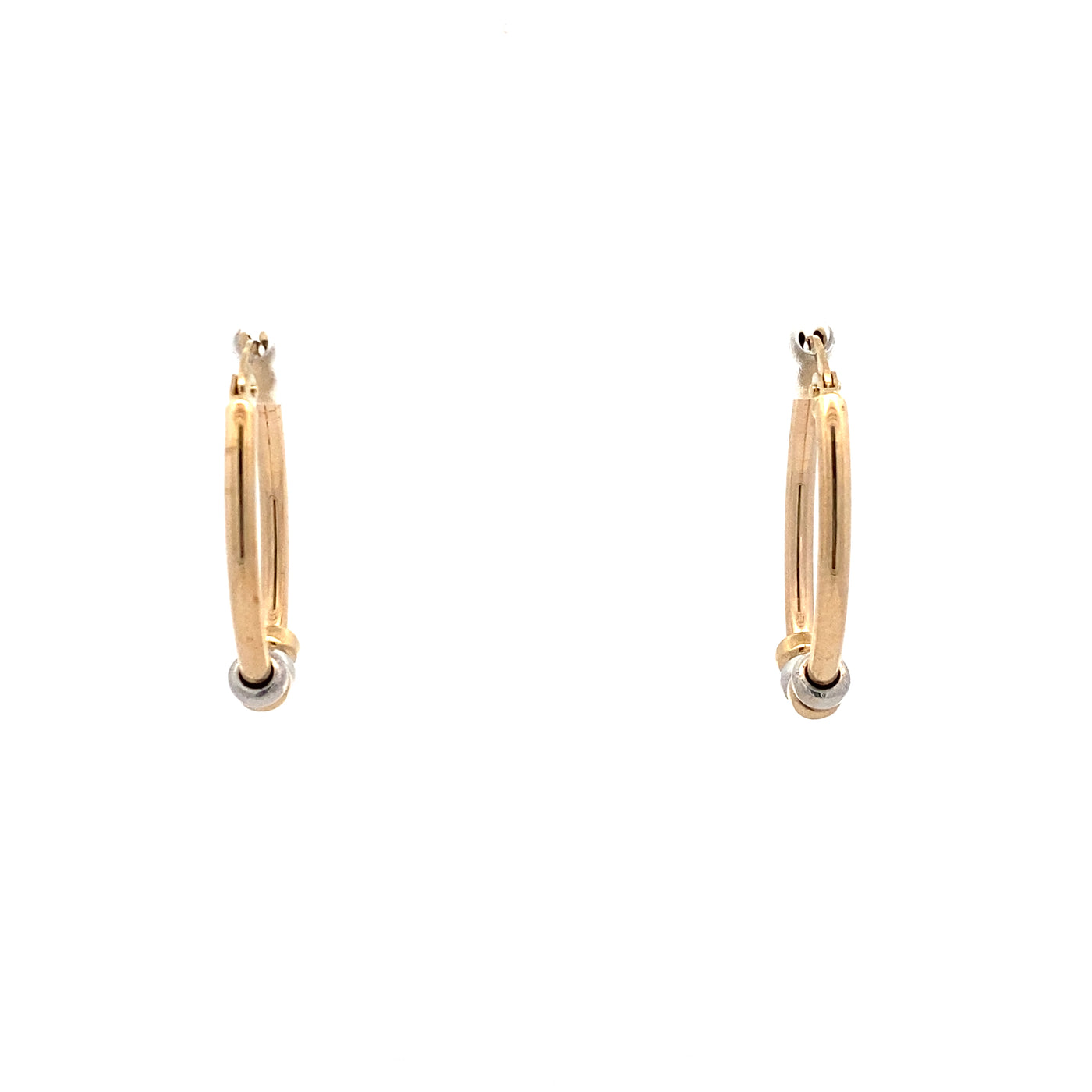 Oval Hoop Earrings in Two-Tone Gold